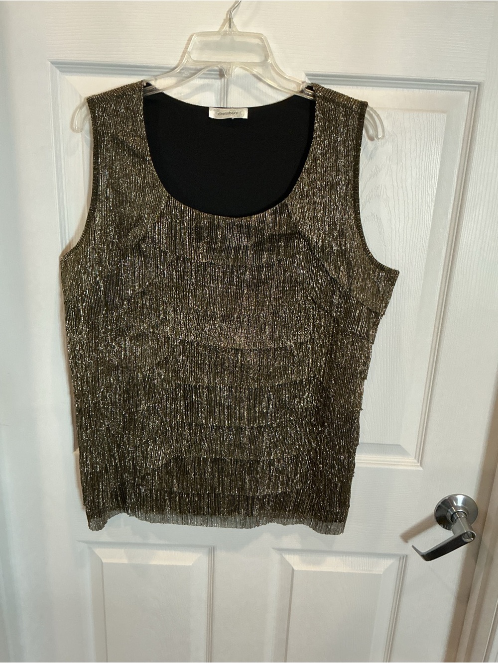 dressbarn Metallic Gold Sleeveless Tank Top